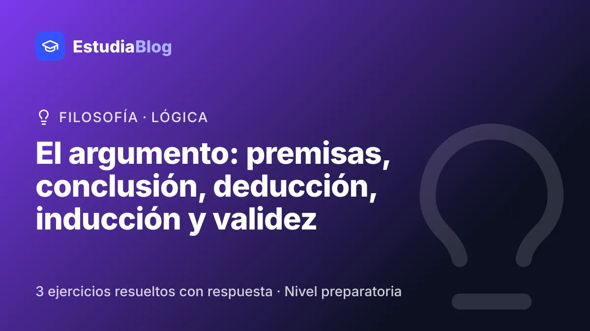 Portada de la clase «El argumento: premisas, conclusión, deducción, inducción y validez» del curso de Filosofía