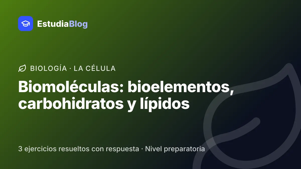 Portada de la clase «Biomoléculas: bioelementos, carbohidratos y lípidos» del curso de Biología