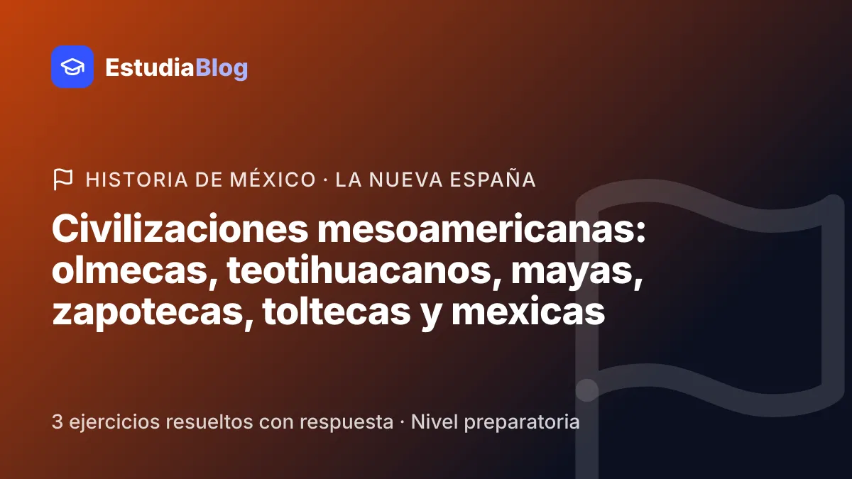Portada de la clase «Civilizaciones mesoamericanas: olmecas, teotihuacanos, mayas, zapotecas, toltecas y mexicas» del curso de Historia de México