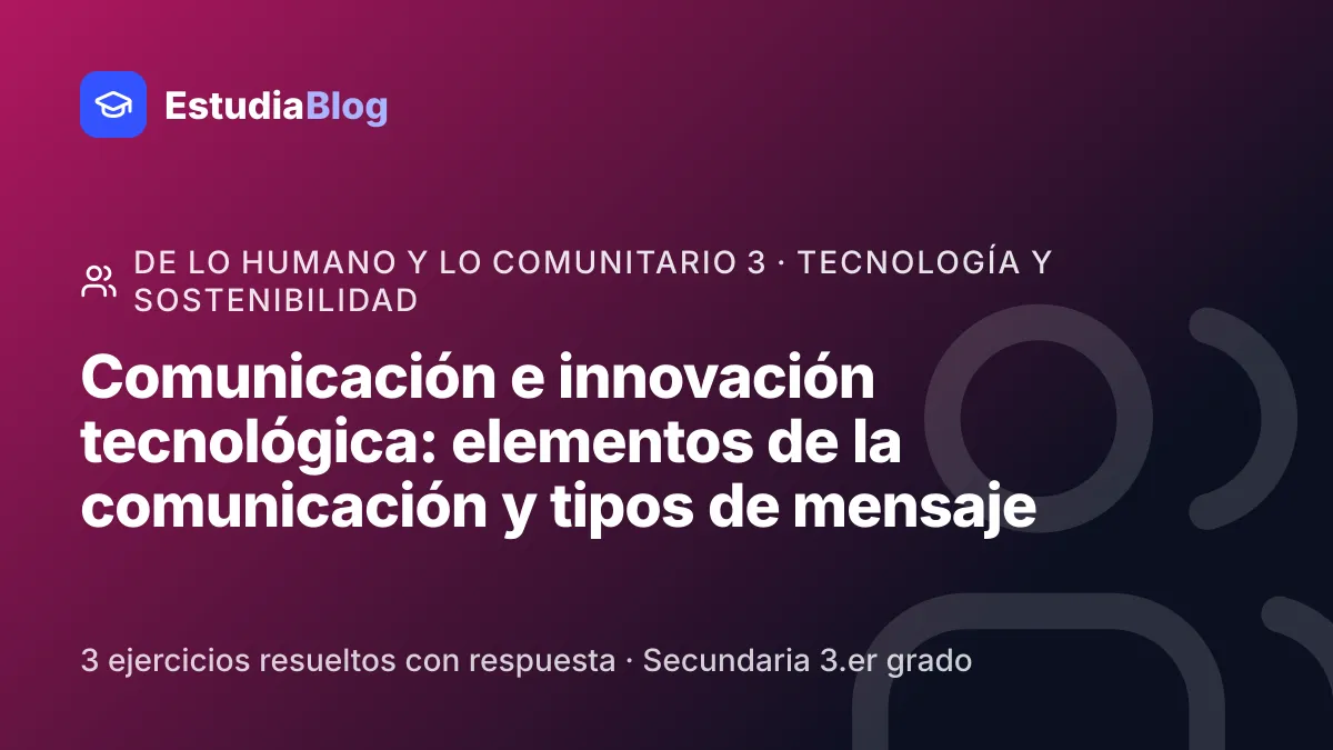 Portada de la clase «Comunicación e innovación tecnológica: elementos de la comunicación y tipos de mensaje» del curso de De lo humano y lo comunitario 3
