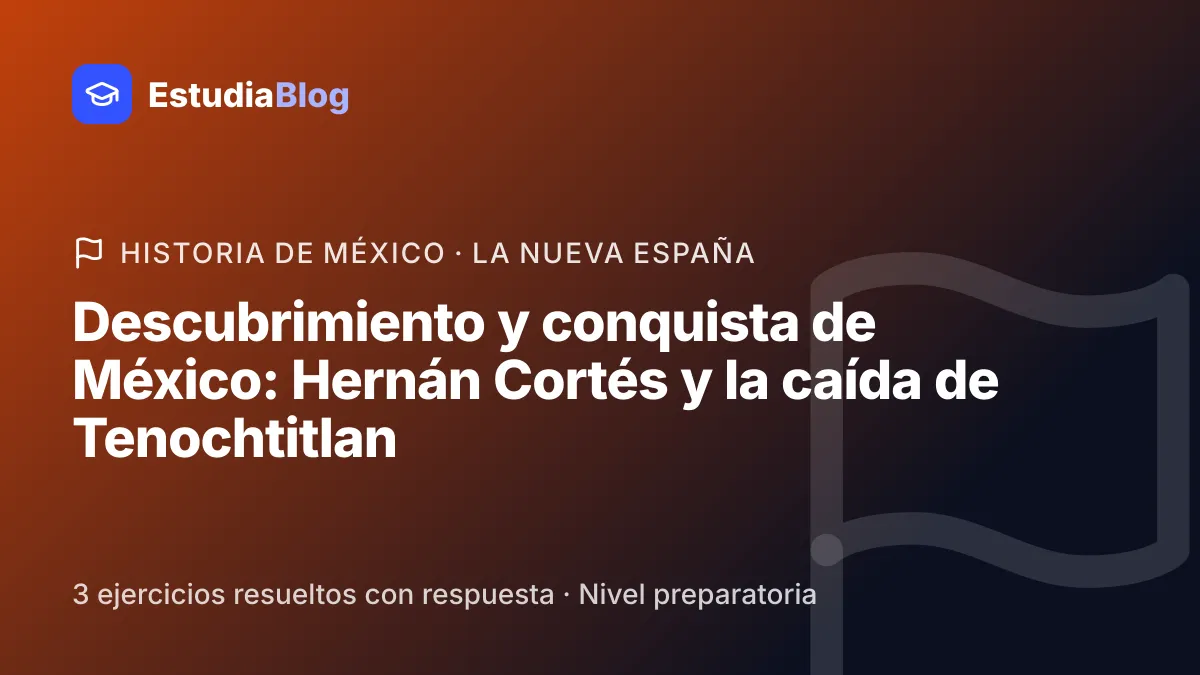 Portada de la clase «Descubrimiento y conquista de México: Hernán Cortés y la caída de Tenochtitlan» del curso de Historia de México