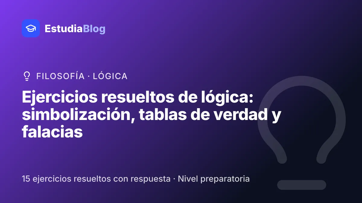 Portada de la clase «Ejercicios resueltos de lógica: simbolización, tablas de verdad y falacias» del curso de Filosofía