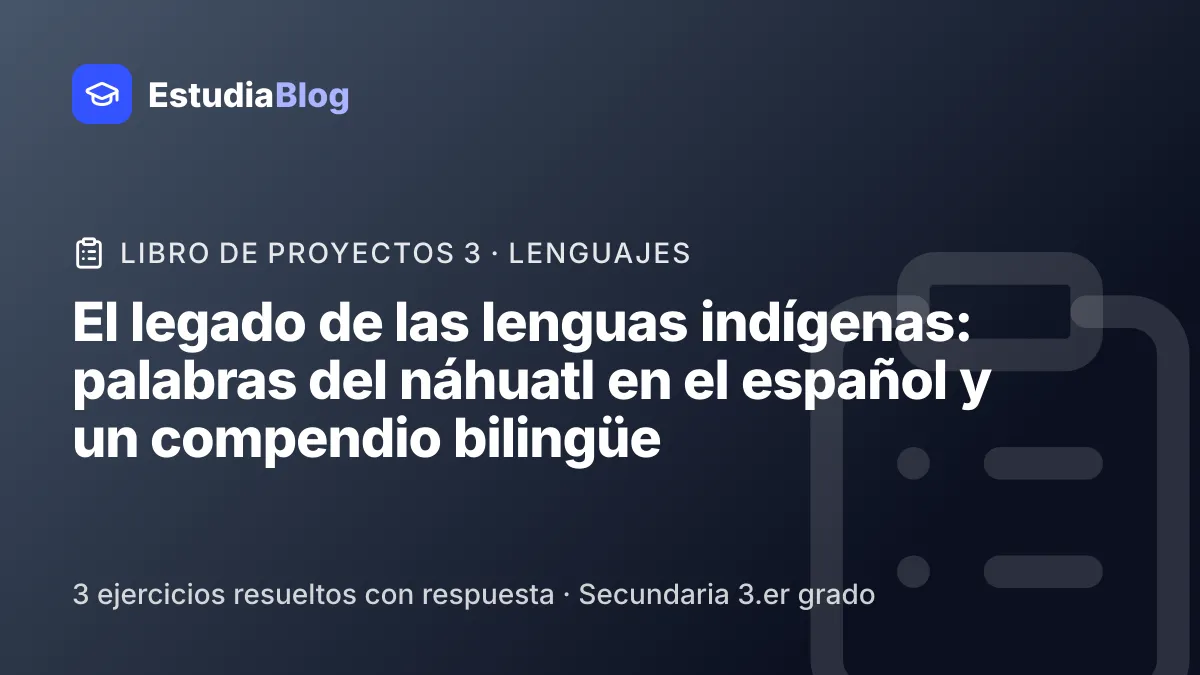 Portada de la clase «El legado de las lenguas indígenas: palabras del náhuatl en el español y un compendio bilingüe» del curso de Libro de proyectos 3