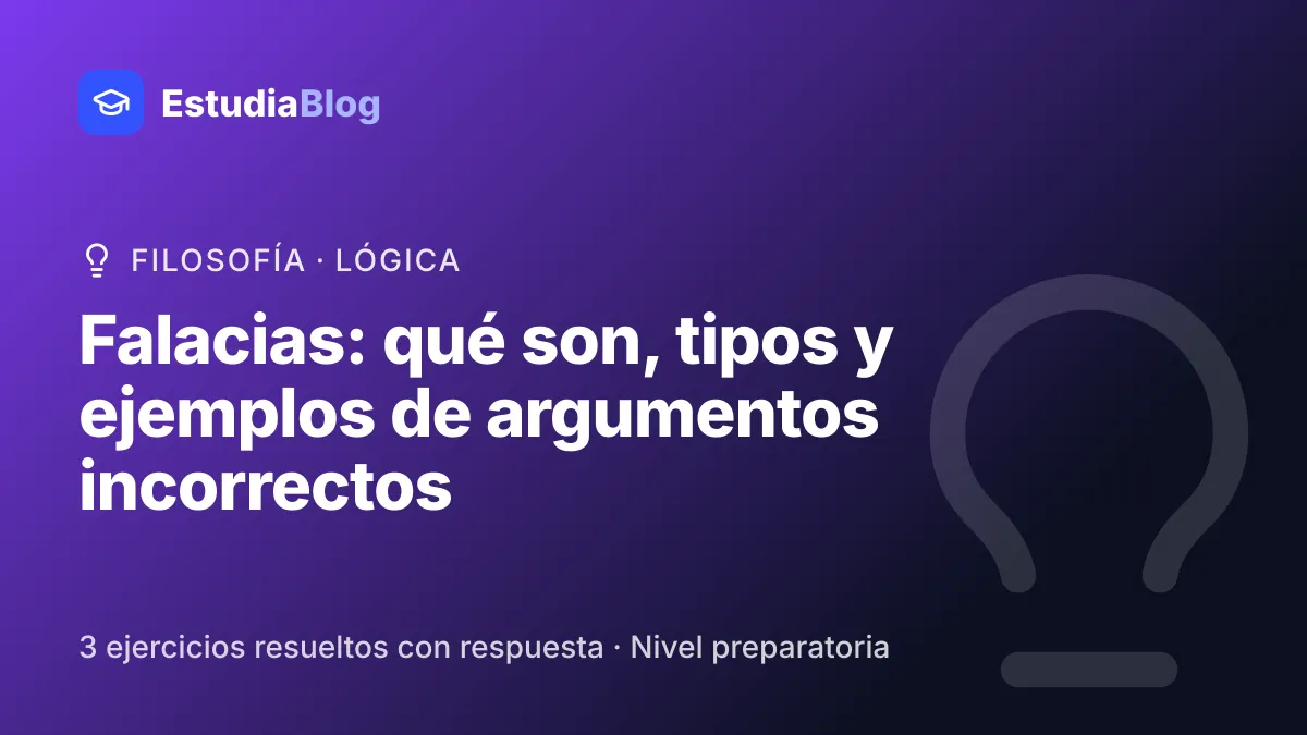Portada de la clase «Falacias: qué son, tipos y ejemplos de argumentos incorrectos» del curso de Filosofía