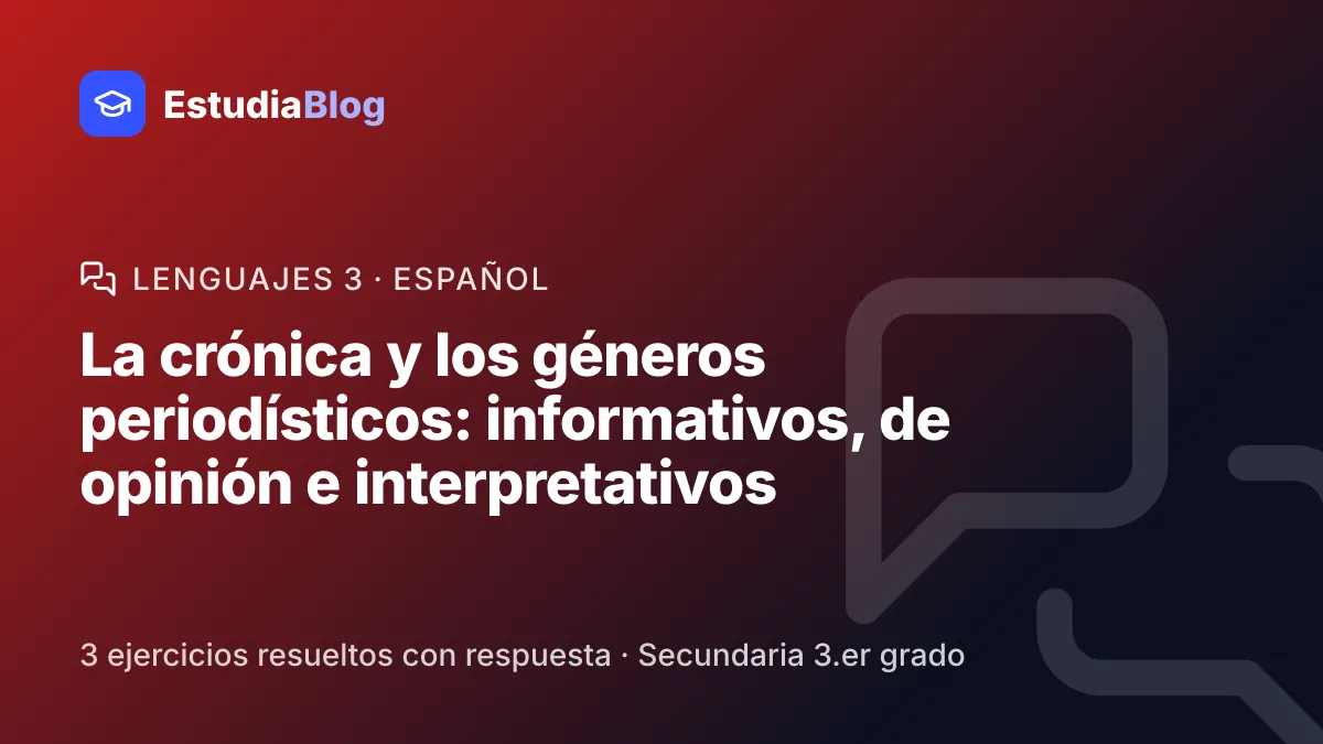 Portada de la clase «La crónica y los géneros periodísticos: informativos, de opinión e interpretativos» del curso de Lenguajes 3