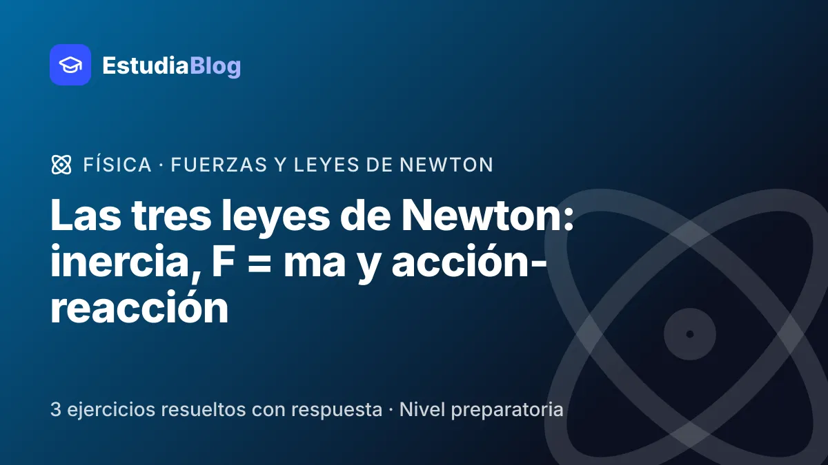 Portada de la clase «Las tres leyes de Newton: inercia, F = ma y acción-reacción» del curso de Física