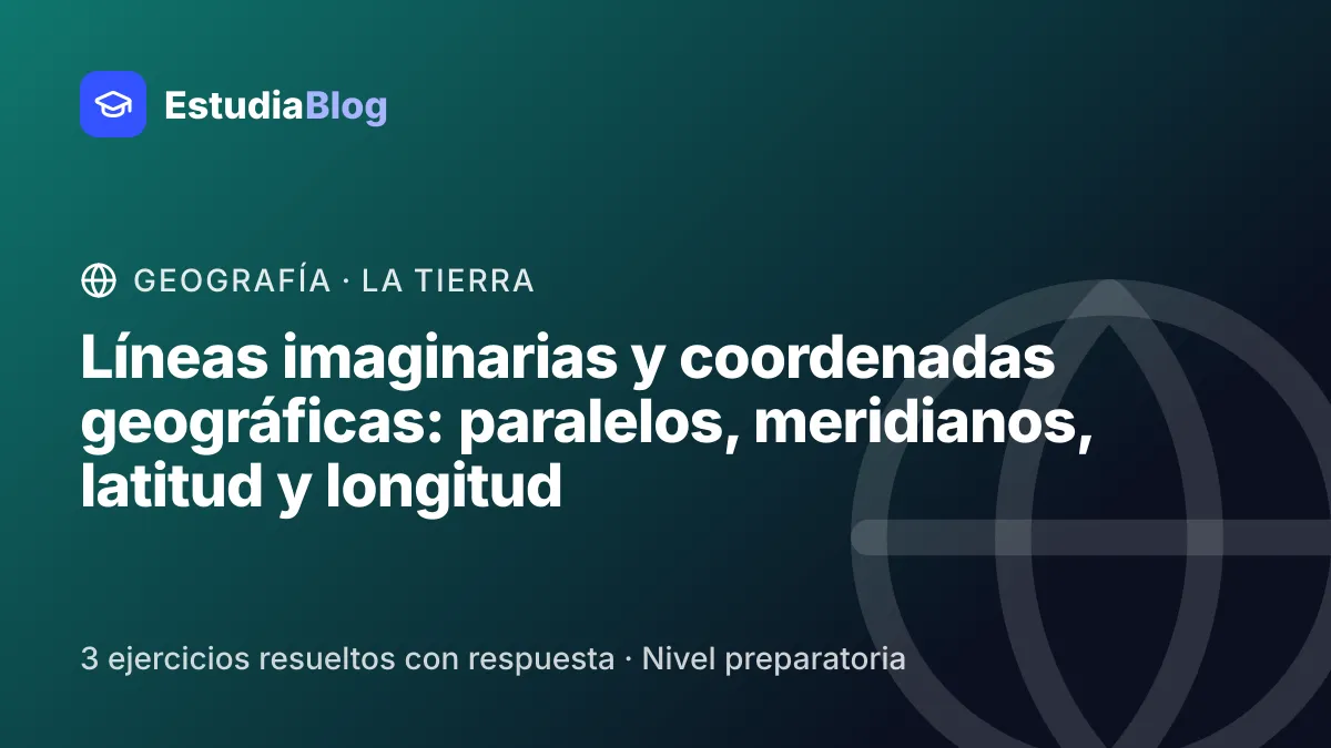 Portada de la clase «Líneas imaginarias y coordenadas geográficas: paralelos, meridianos, latitud y longitud» del curso de Geografía