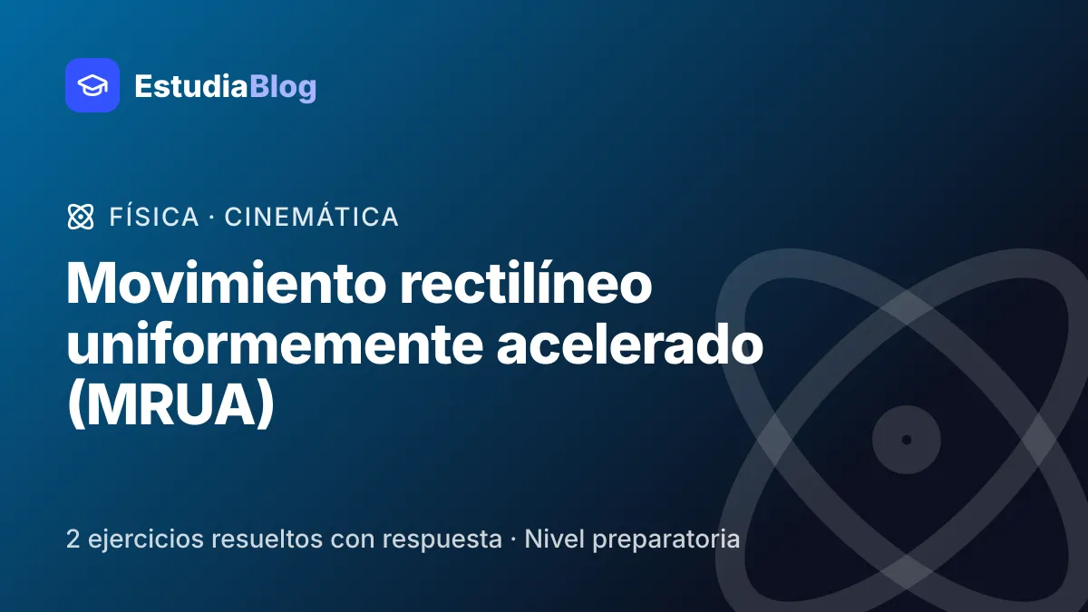 Portada de la clase «Movimiento rectilíneo uniformemente acelerado (MRUA)» del curso de Física