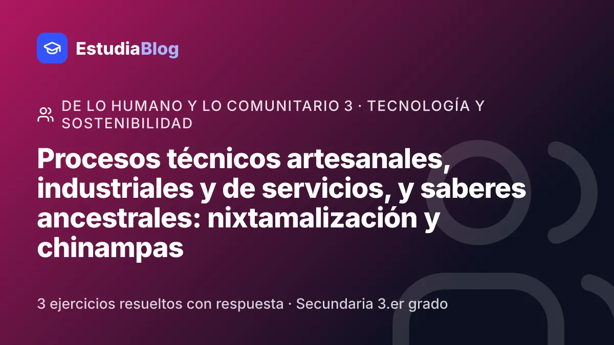 Portada de la clase «Procesos técnicos artesanales, industriales y de servicios, y saberes ancestrales: nixtamalización y chinampas» del curso de De lo humano y lo comunitario 3