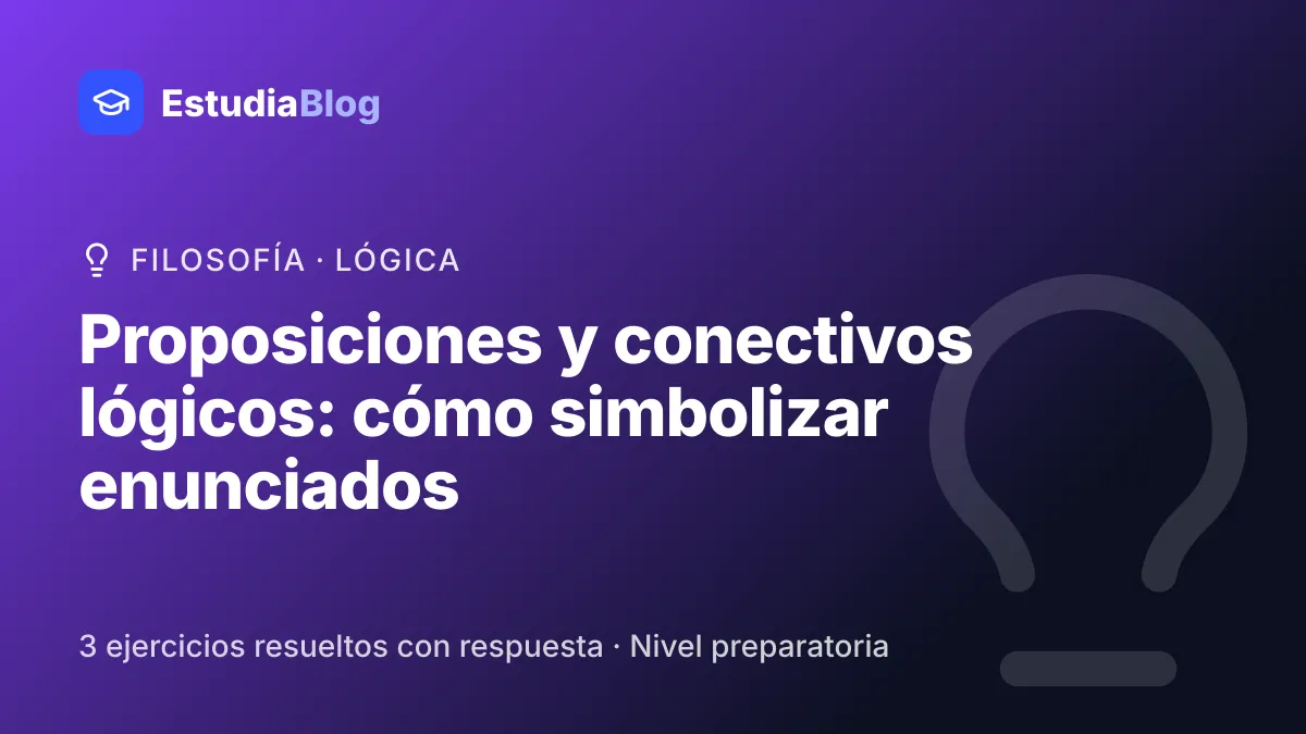 Portada de la clase «Proposiciones y conectivos lógicos: cómo simbolizar enunciados» del curso de Filosofía