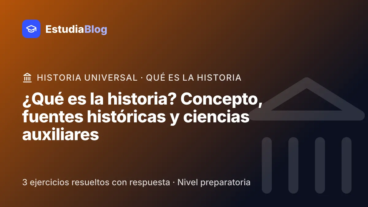 Portada de la clase «¿Qué es la historia? Concepto, fuentes históricas y ciencias auxiliares» del curso de Historia Universal