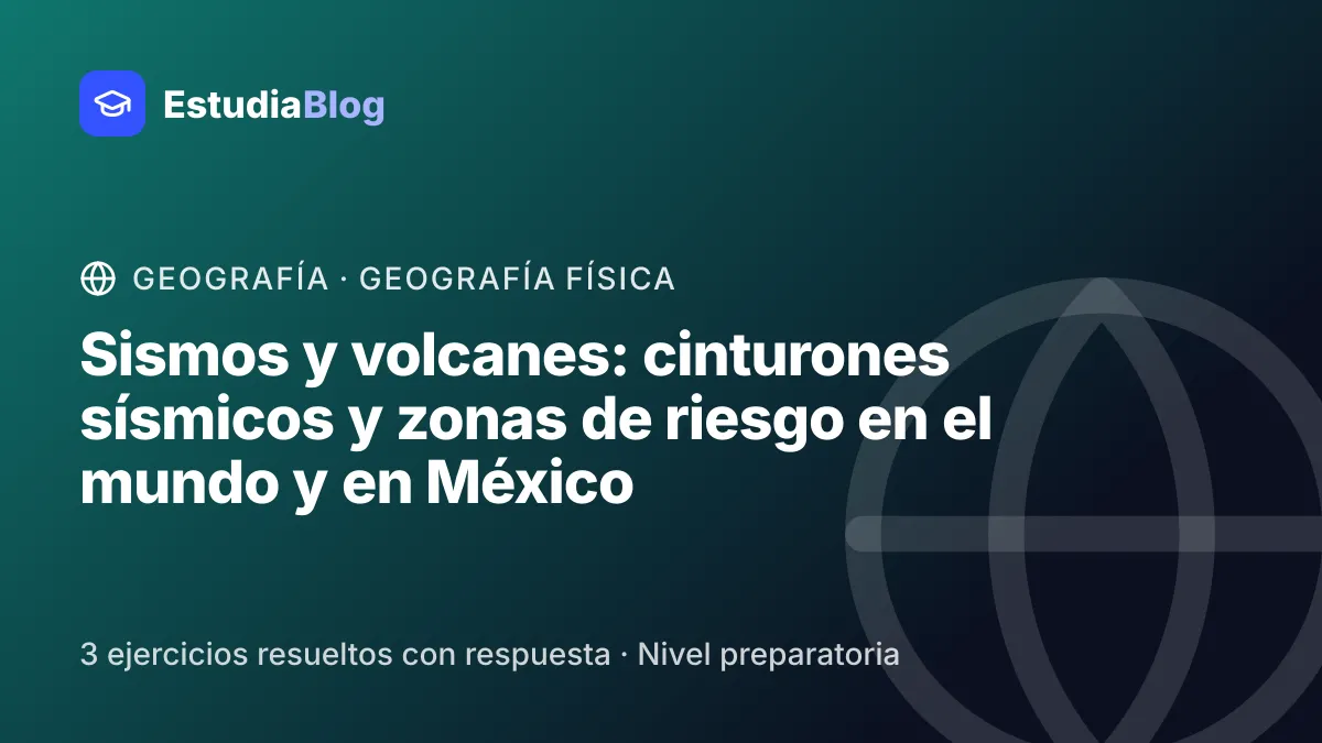 Portada de la clase «Sismos y volcanes: cinturones sísmicos y zonas de riesgo en el mundo y en México» del curso de Geografía