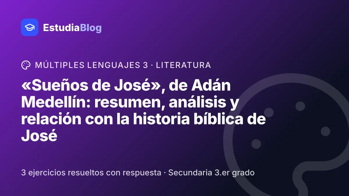 Portada de la clase ««Sueños de José», de Adán Medellín: resumen, análisis y relación con la historia bíblica de José» del curso de Múltiples lenguajes 3