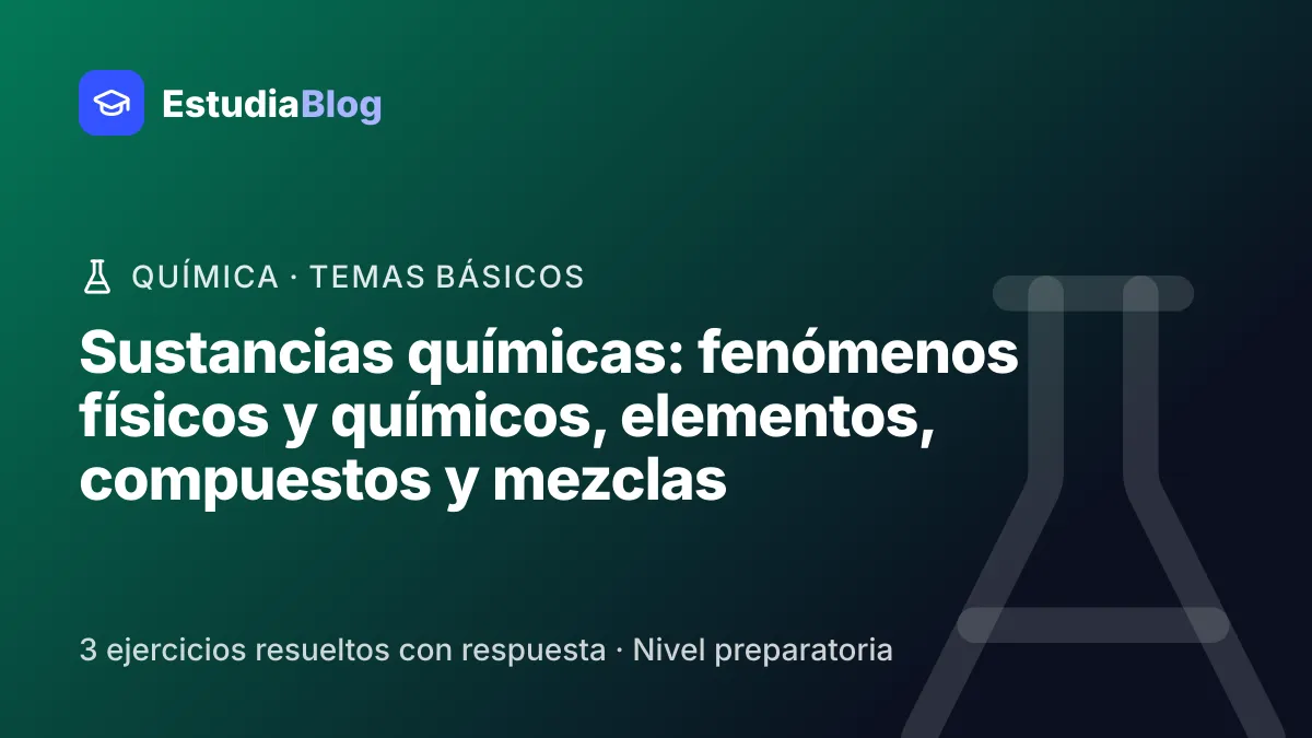 Portada de la clase «Sustancias químicas: fenómenos físicos y químicos, elementos, compuestos y mezclas» del curso de Química